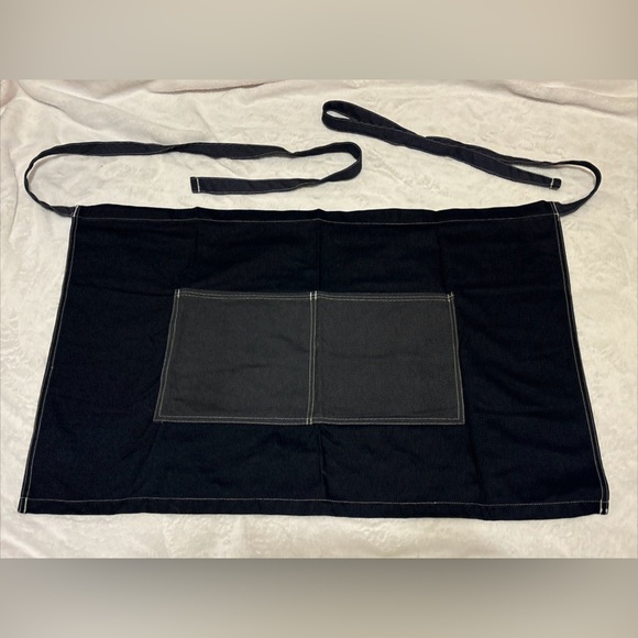Wearguard Unisex Blue Denim 2 Pocket Tie Back Waist Apron Server - Picture 1 of 2